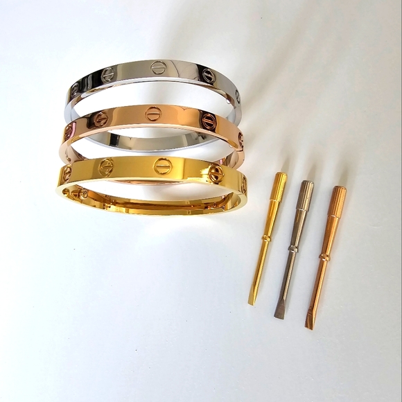 Brand New Bracelets with 3 Screwdrivers Love Bangles Set of 3 - Picture 3 of 4
